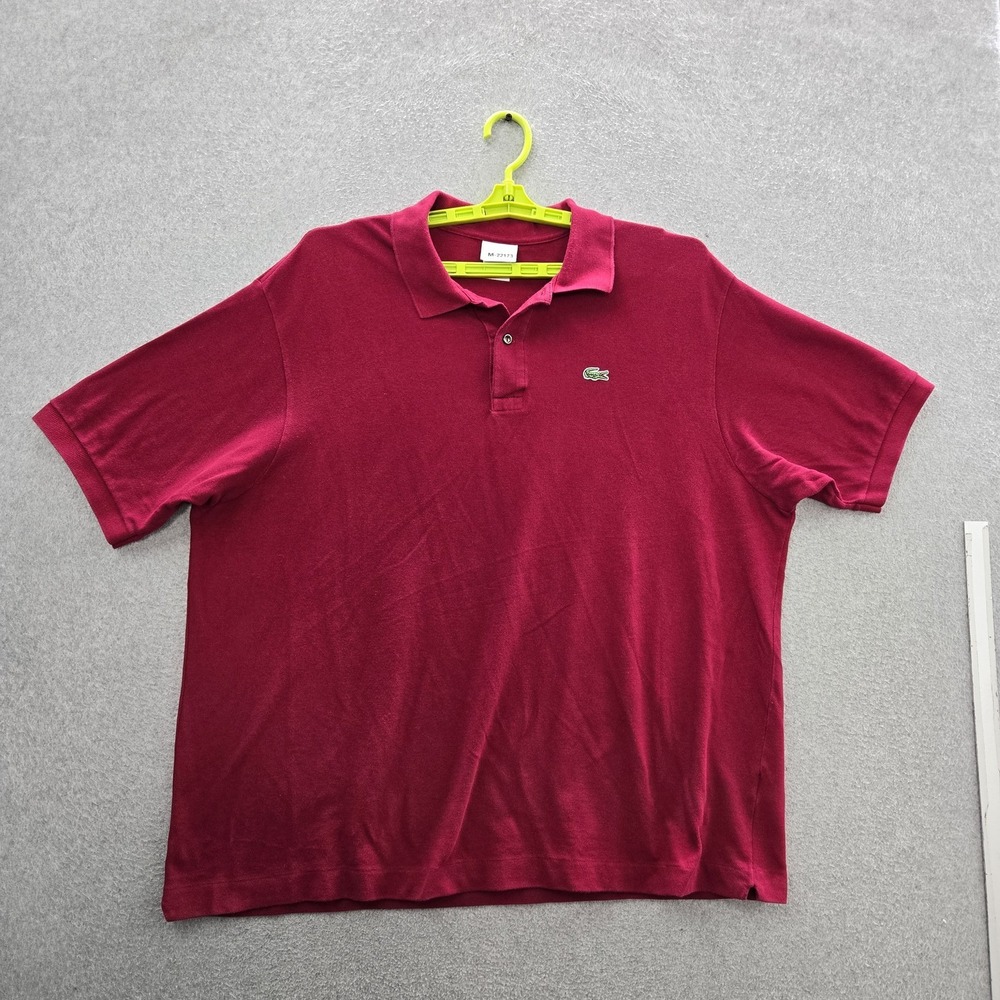Lacoste Men Polo 9 Red Embroidered Logo Golf Short Sleeve
